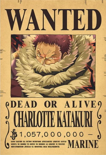 Affiche wanted Charlotte Katakuri 1.057 Milliard de Berry ONE PIECE