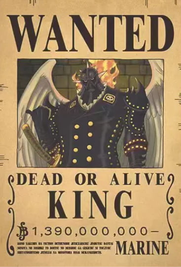 Affiche wanted King 1.390 Milliard de Berry ONE PIECE