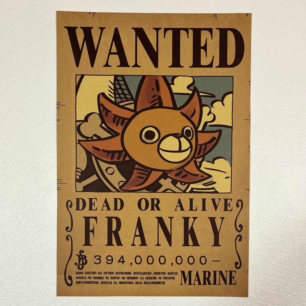 Affiche wanted Franky 394 millions de Berry ONE PIECE