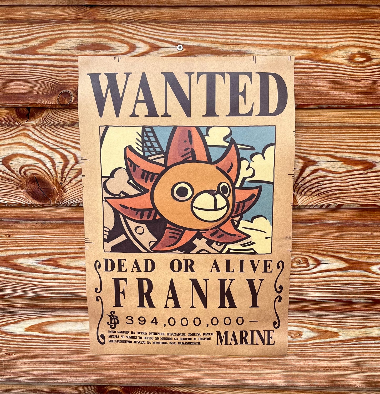 Affiche wanted Franky 394 millions de Berry ONE PIECE