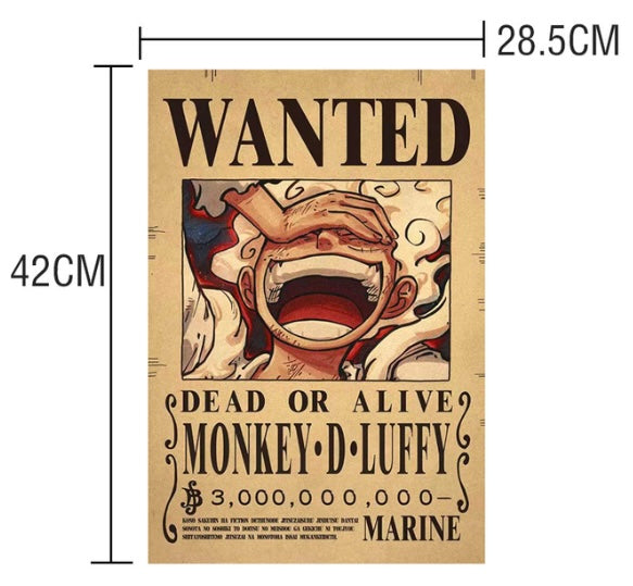 Affiche wanted Monkey D.Luffy 3 milliard de Berry ONE PIECE