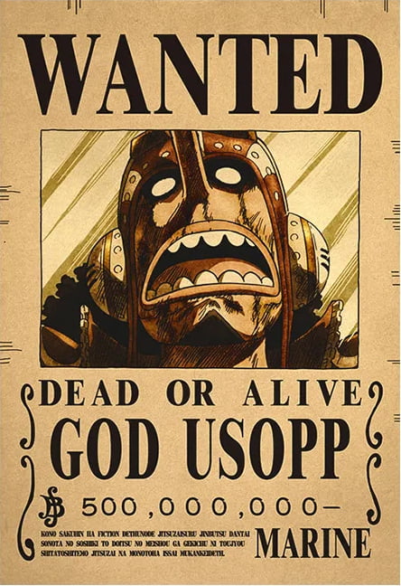 Affiche wanted Usopp 500 millions de Berry ONE PIECE