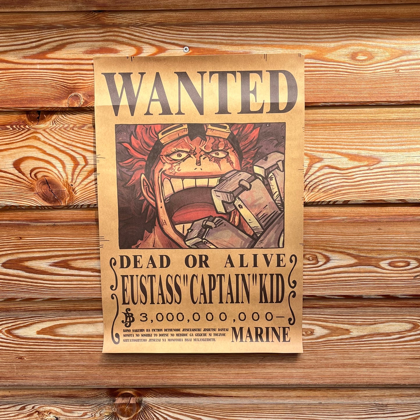 Affiche wanted Eustass Kid 3 milliards de berry ONE PIECE