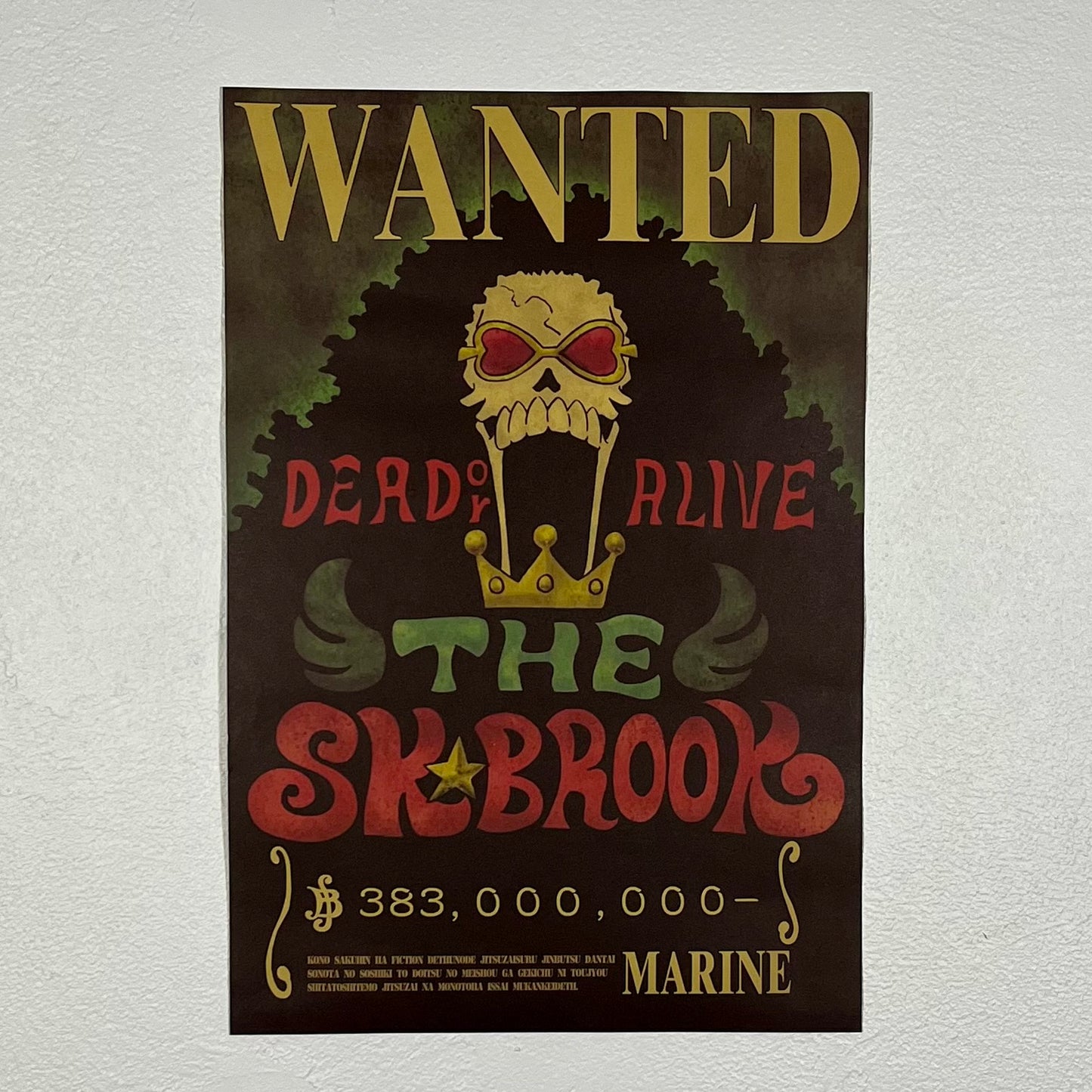 Affiche wanted Brook 383 millions de Berry ONE PIECE