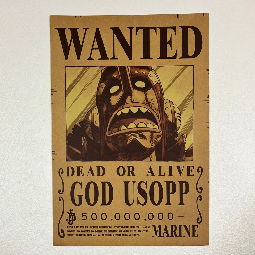 Affiche wanted Usopp 500 millions de Berry ONE PIECE